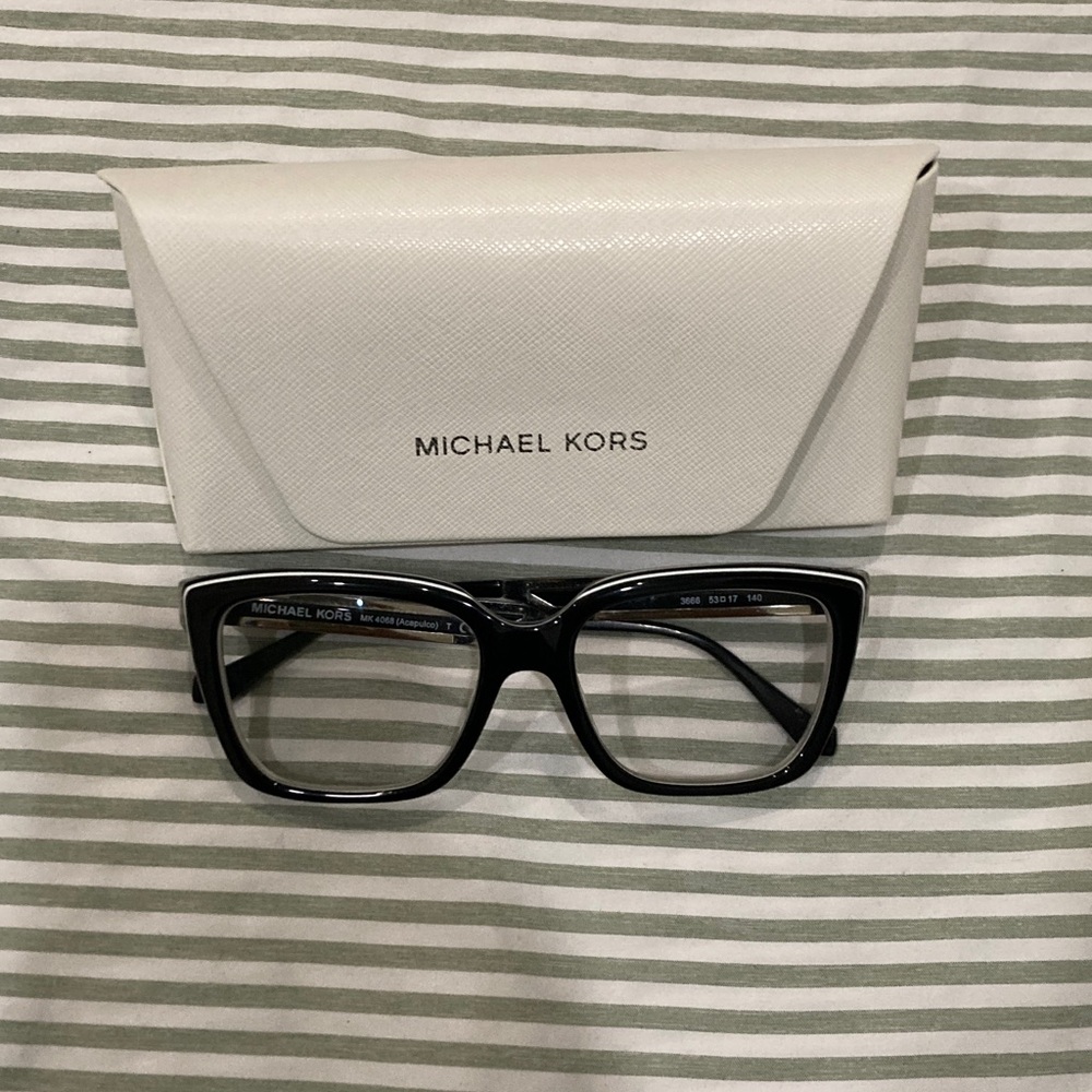 Michael Kors Black Square Optical Glasses with White Hard Case - Picture 6 of 16